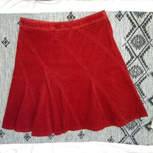 VTG DKNY Sz 8 Red Corduroy Skirt